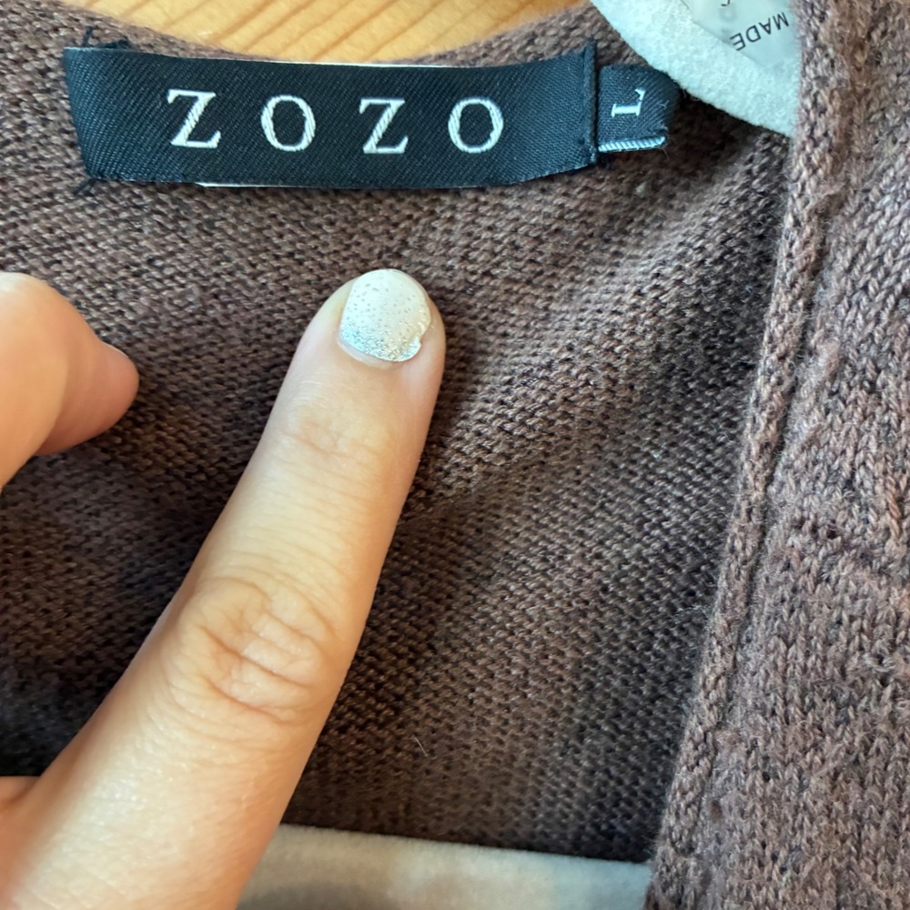 Lagenlook ZOZO Toggle Cardigan Short Sleeve Women Size L Chocolate Brown - Picture 5 of 9
